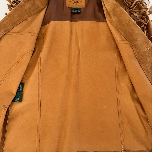 Ralph Lauren suede Jacket Fringe RARE Western size M toggle bone buttons - Picture 8 of 16